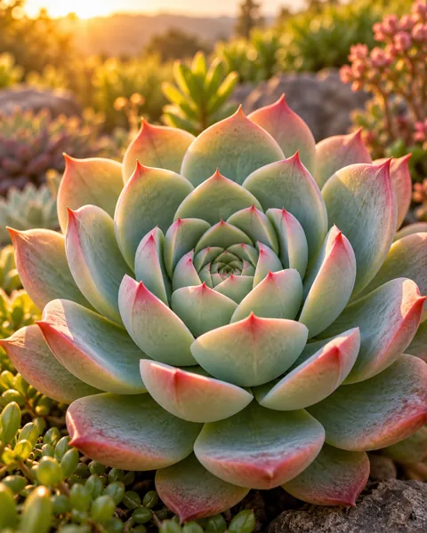 Succulent Rosette · Garden Golden Hour
