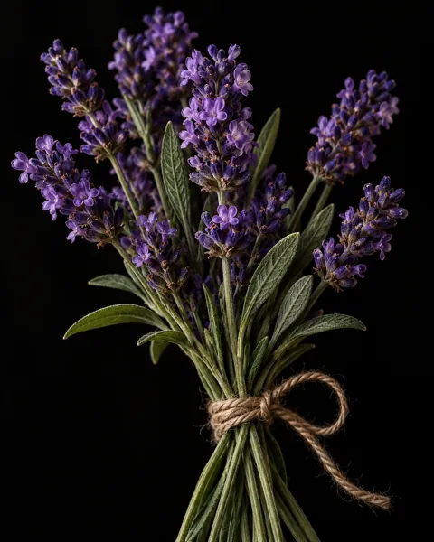 Lavender Sprigs · Dark Still Life