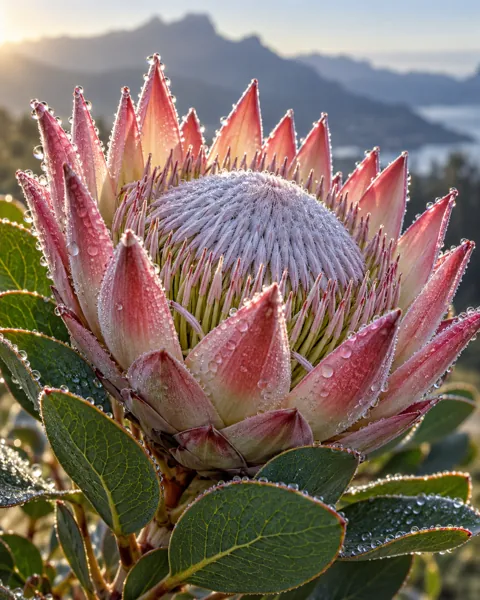 King Protea · Morning Dew Macro