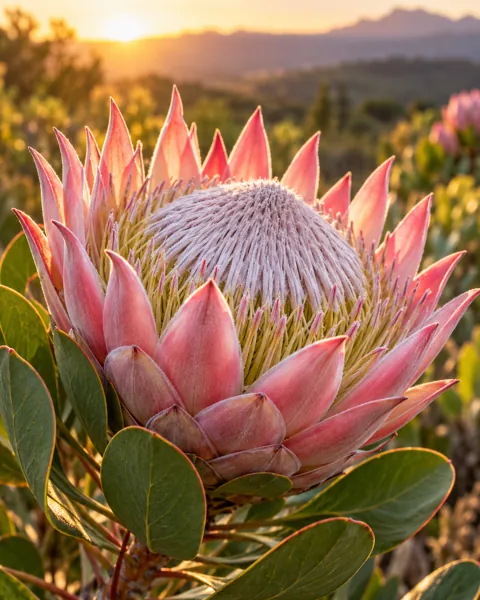 King Protea · Garden Golden Hour