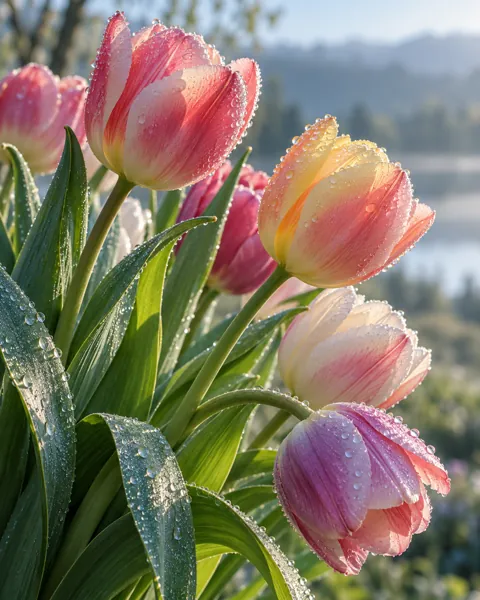 Tulip Bunch · Morning Dew Macro