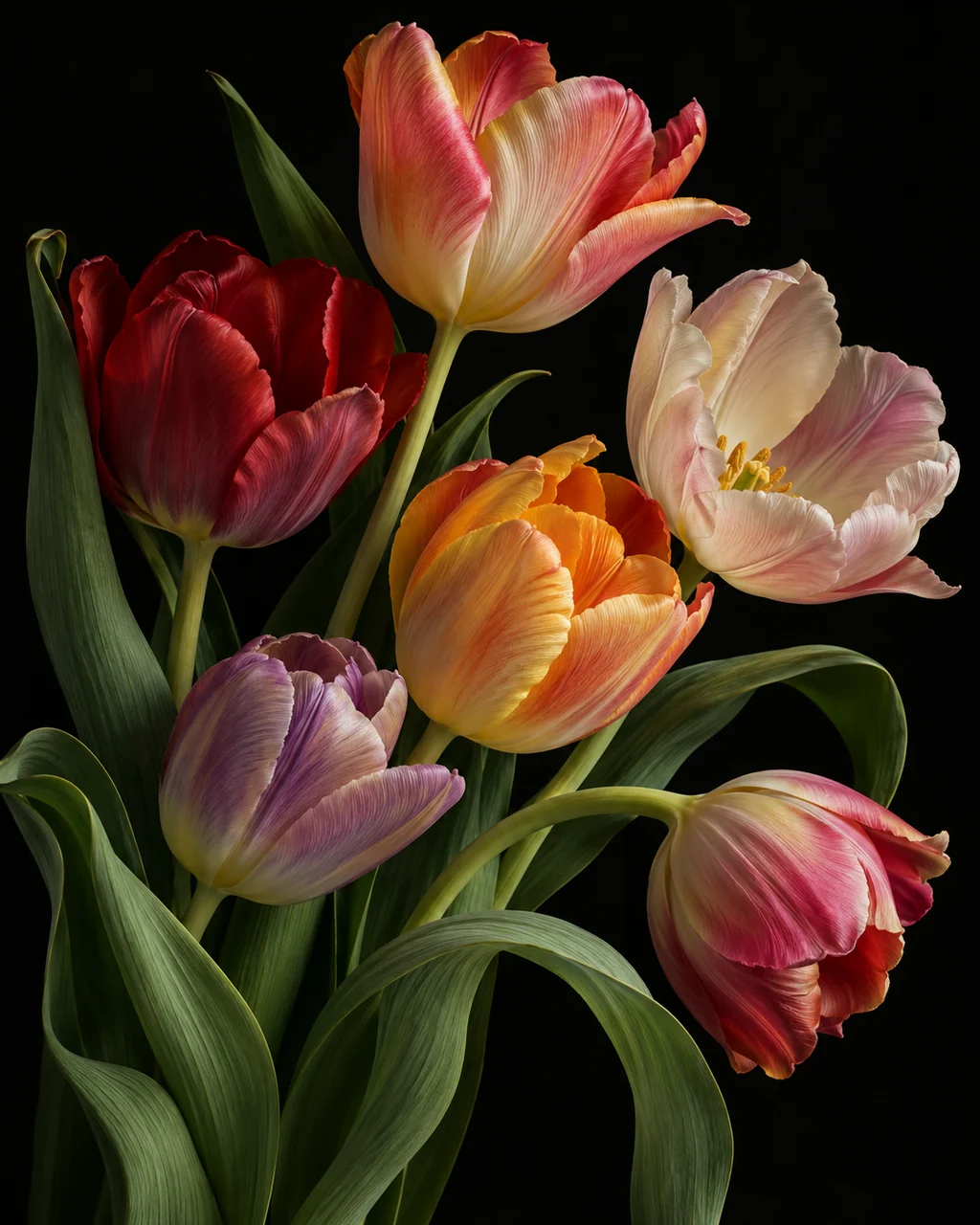 Tulip Bunch · Dark Still Life