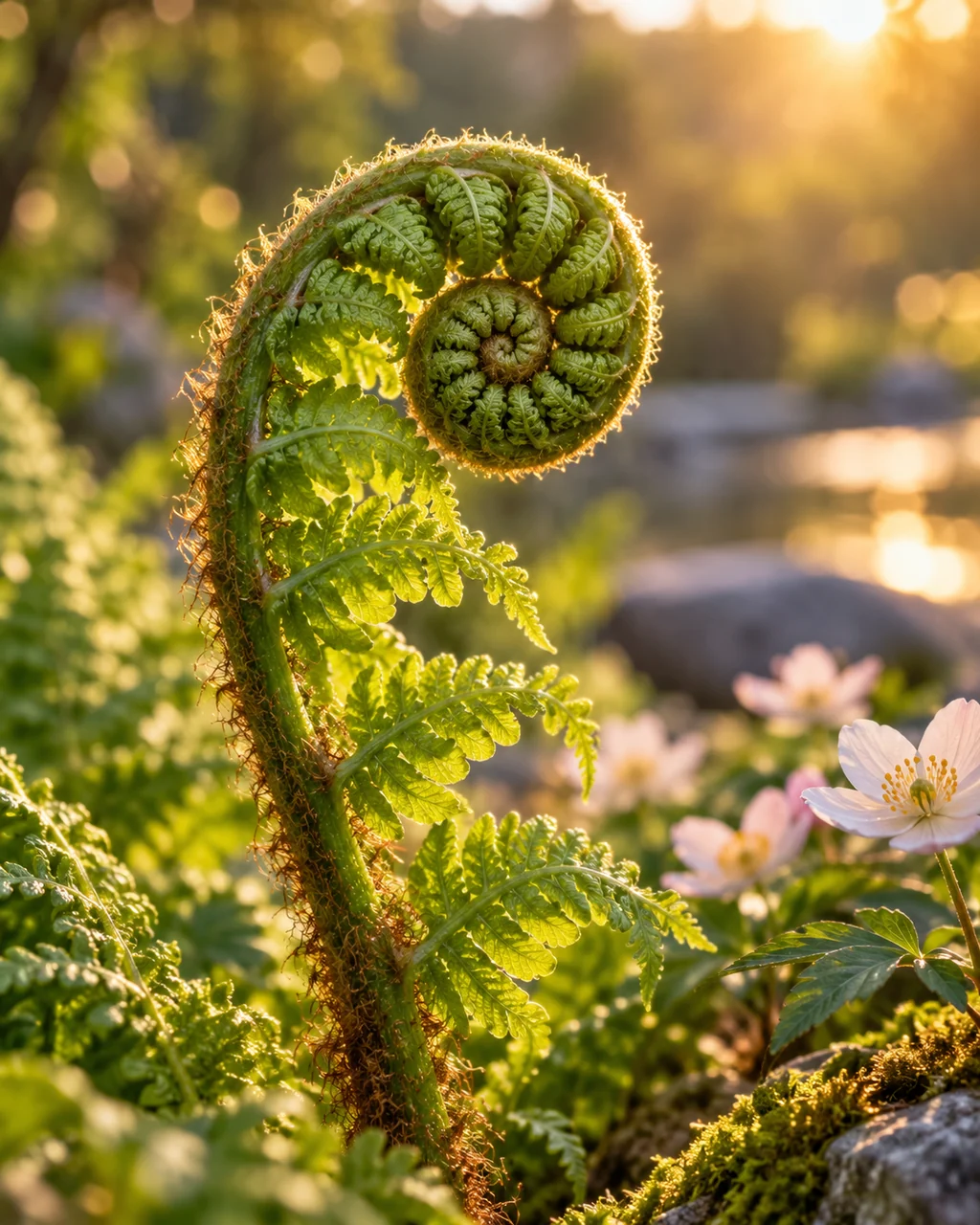 Unfurling Fern Frond · Garden Golden Hour