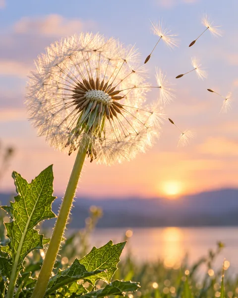 Dandelion Seed Head · Pastel Backlight