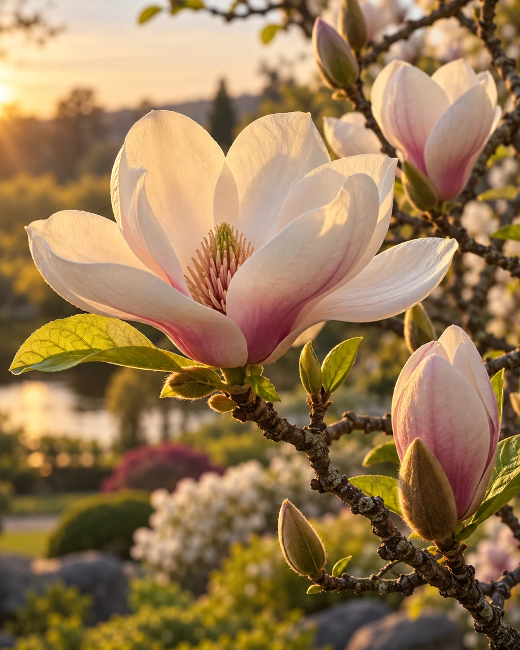 Magnolia Branch · Garden Golden Hour