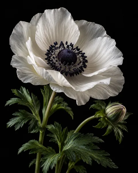 White Anemone · Dark Still Life