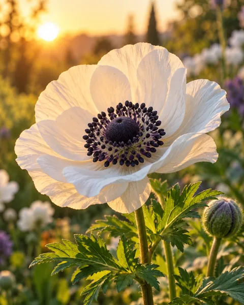 White Anemone · Garden Golden Hour