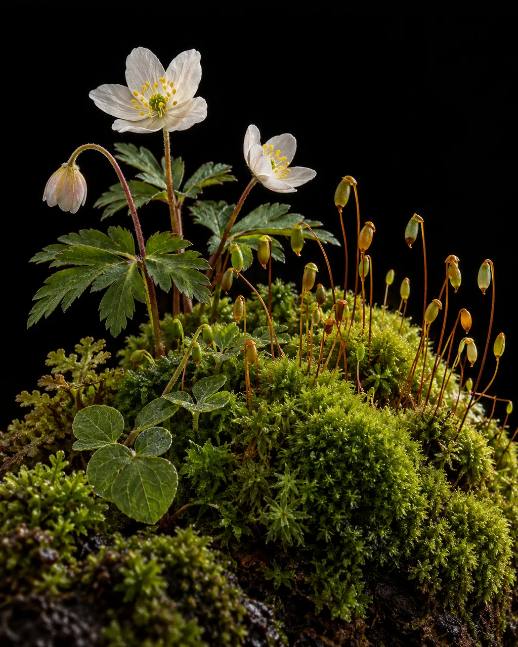 Velvet Moss Cushion · Dark Still Life