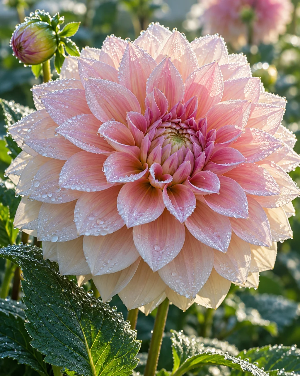 Dinnerplate Dahlia · Morning Dew Macro