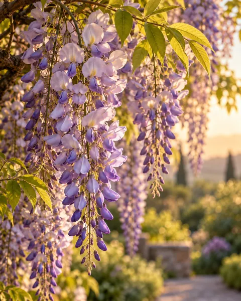 Wisteria Cascade · Garden Golden Hour