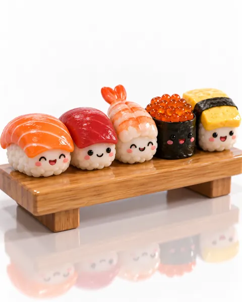 Smiling Sushi Friends · Glossy Vinyl Studio