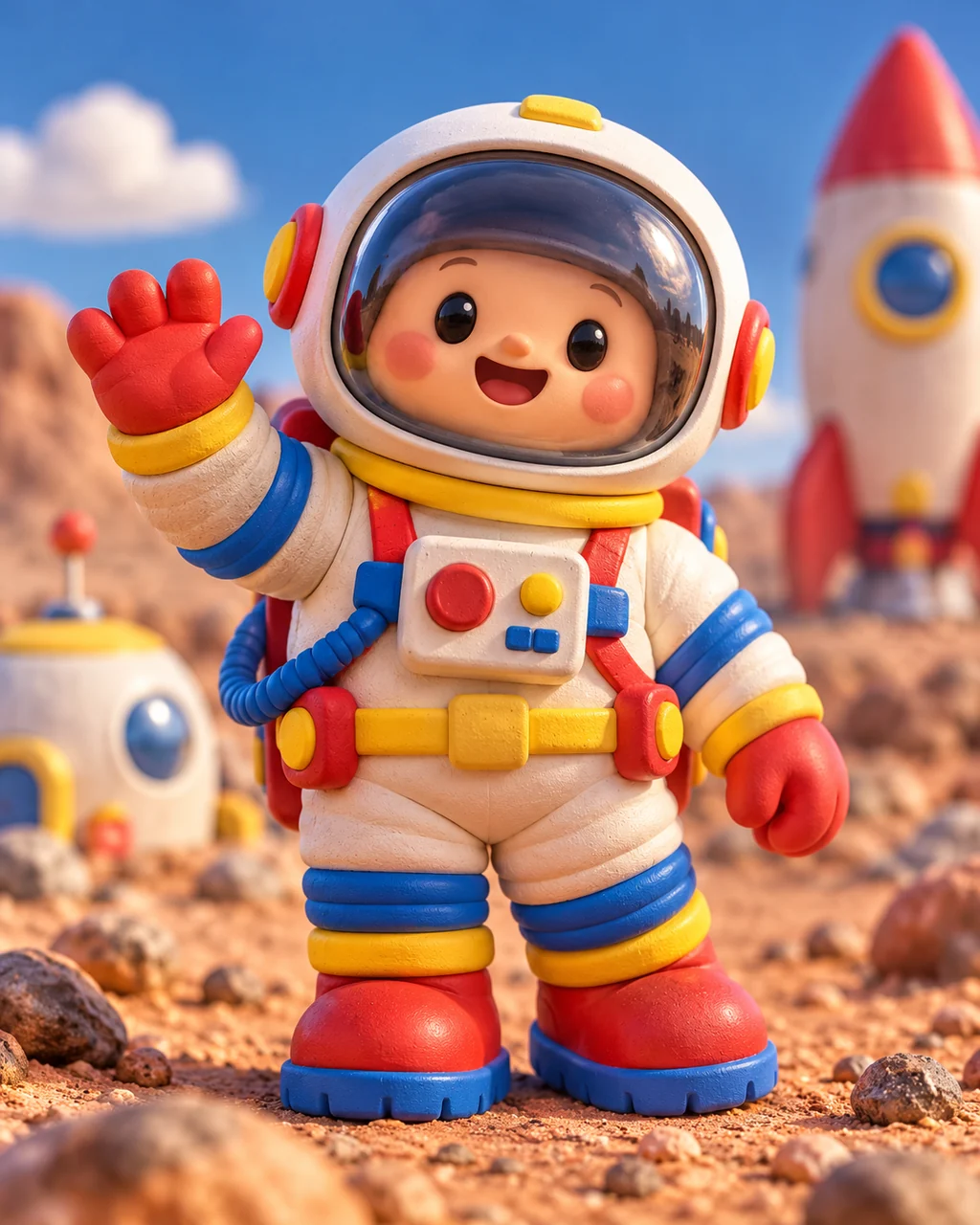 Tiny Astronaut Toy · Primary Toy Colors