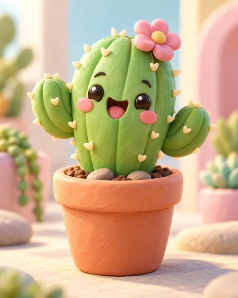 Potted Cactus Buddy · Candy Pastels