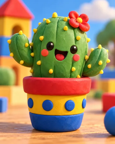 Potted Cactus Buddy · Primary Toy Colors
