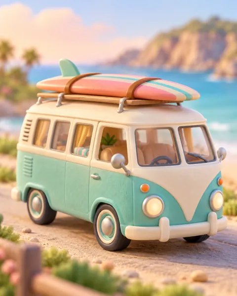 Toy Camper Van · Candy Pastels
