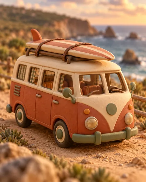 Toy Camper Van · Earthy Terracotta