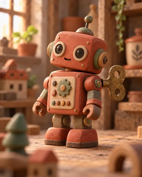 Wind-up Robot · Earthy Terracotta
