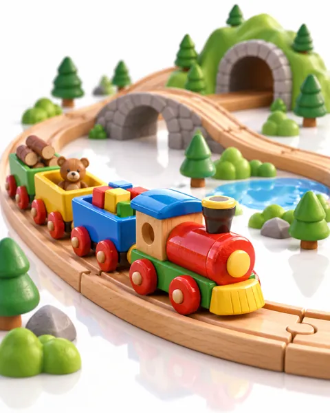 Wooden Toy Train · Glossy Vinyl Studio