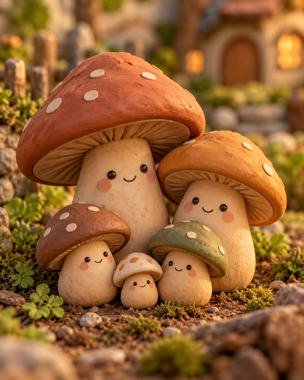 Plasticine Mushroom Family · Earthy Terracotta