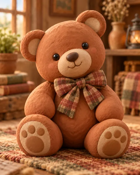 Plush Teddy Bear · Earthy Terracotta