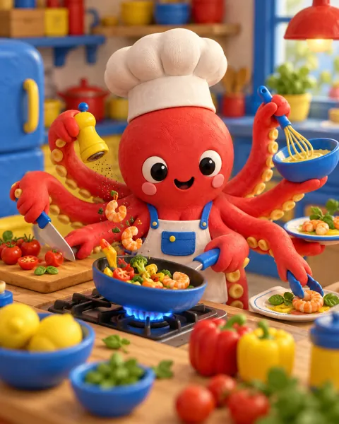 Octopus Chef · Primary Toy Colors
