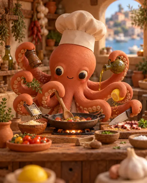 Octopus Chef · Earthy Terracotta