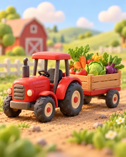 Toy Tractor Farm · Candy Pastels