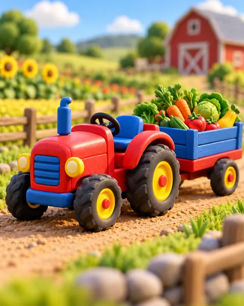 Toy Tractor Farm · Primary Toy Colors
