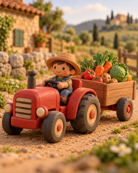 Toy Tractor Farm · Earthy Terracotta