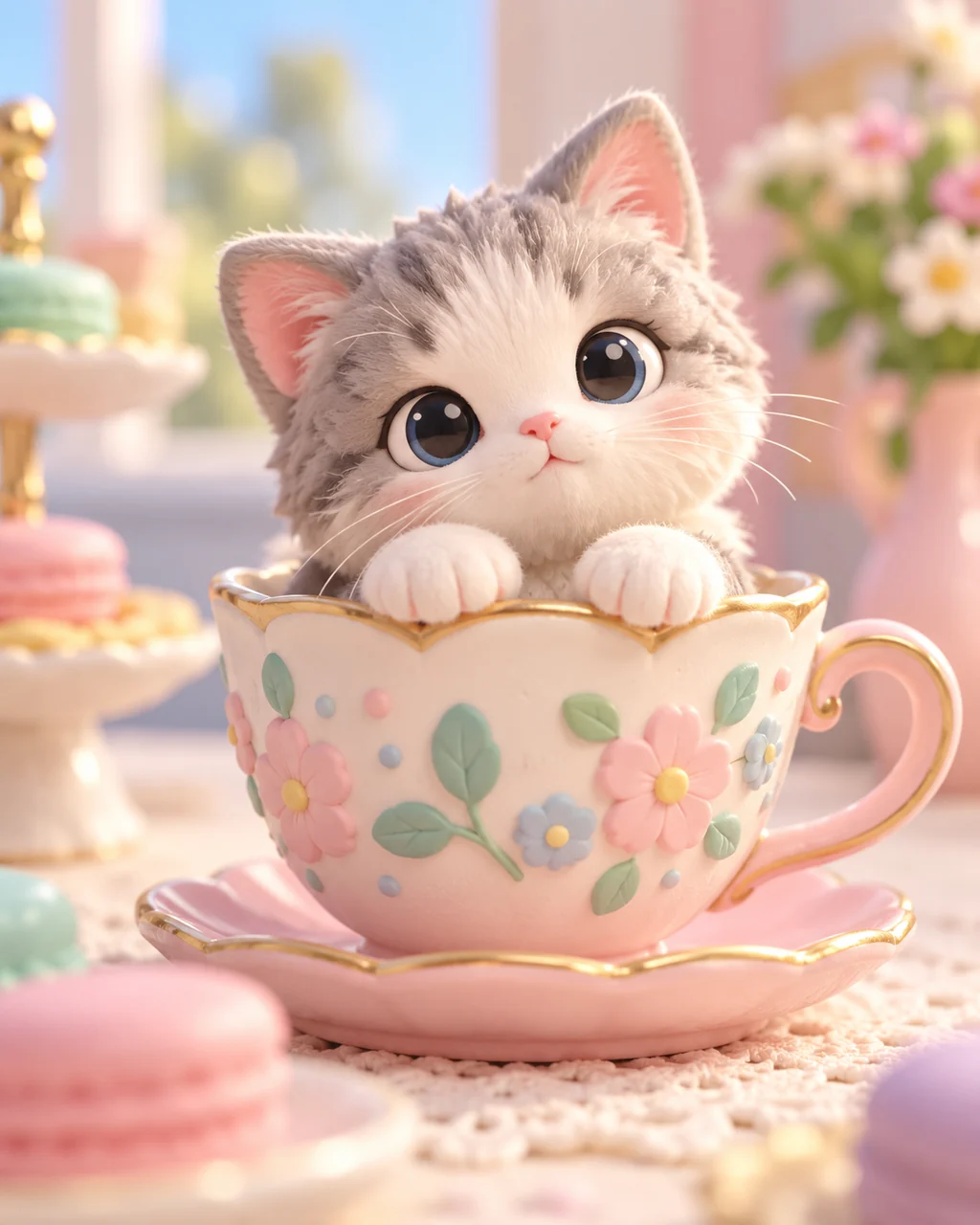 Cat in a Teacup · Candy Pastels