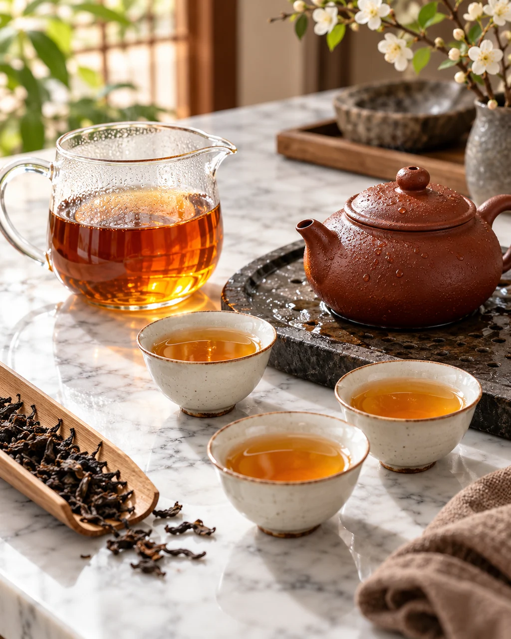 Gongfu Tea Service · Minimal Marble Counter