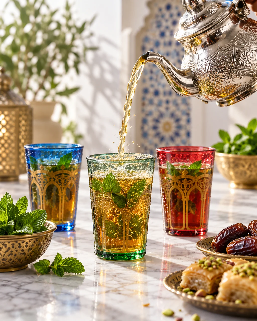 Moroccan Mint Tea · Minimal Marble Counter