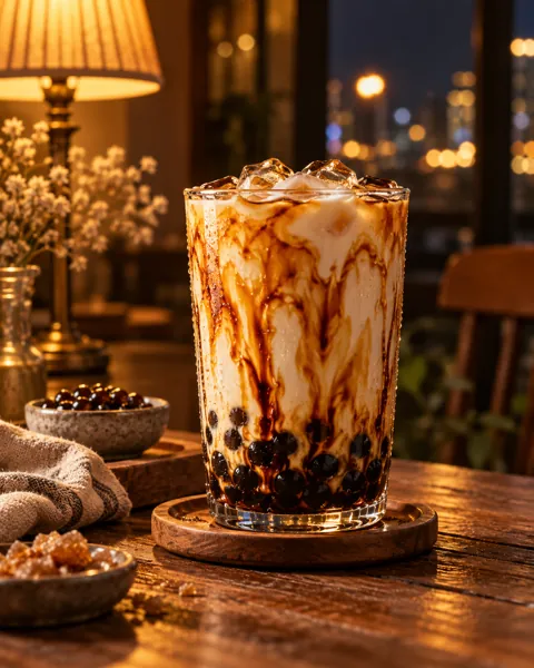 Brown Sugar Boba Tea · Warm Evening Lamplight