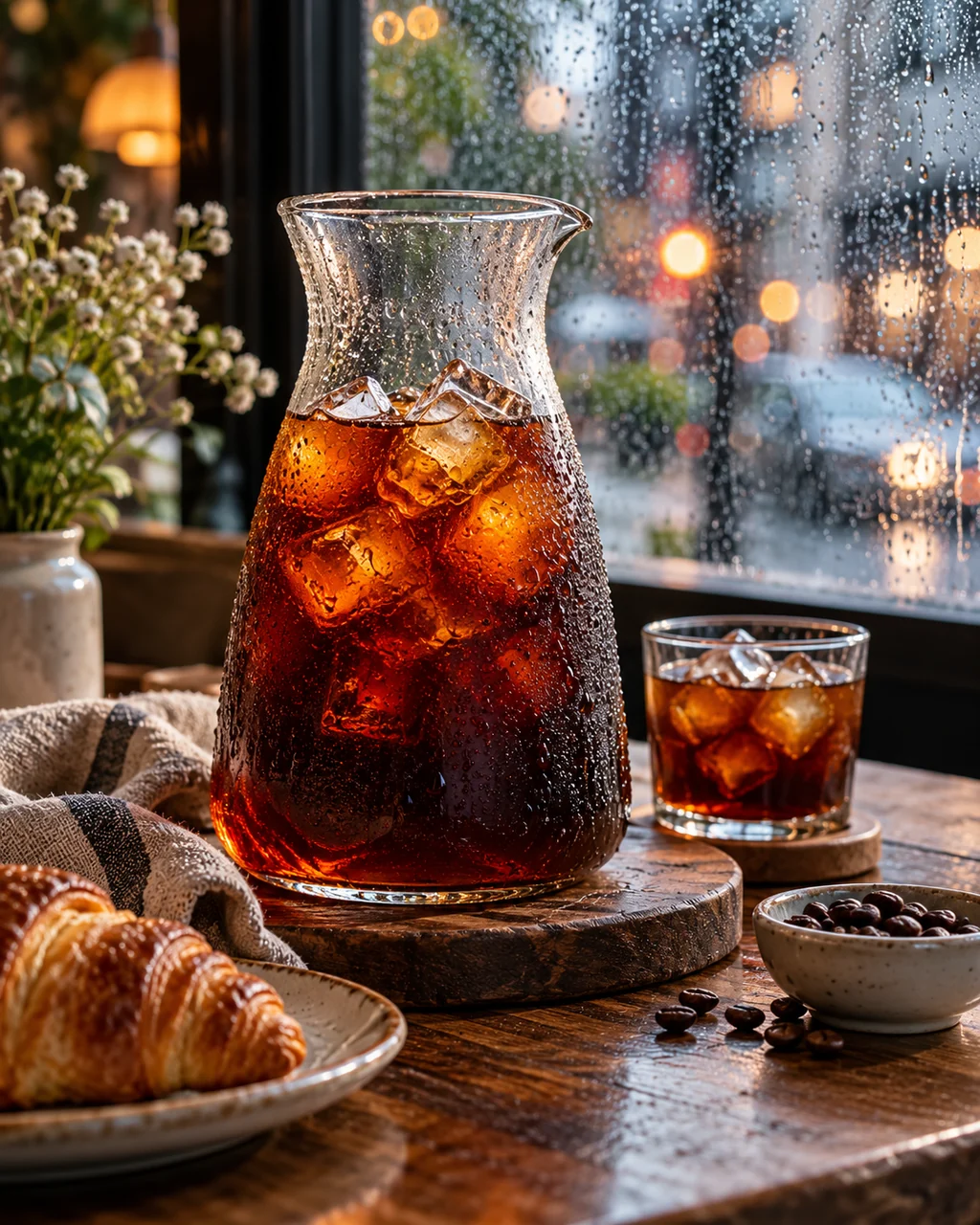 Cold Brew Carafe · Rainy Cafe Window