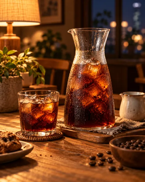 Cold Brew Carafe · Warm Evening Lamplight