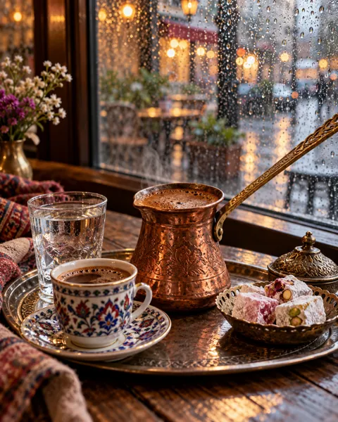 Turkish Coffee · Rainy Cafe Window