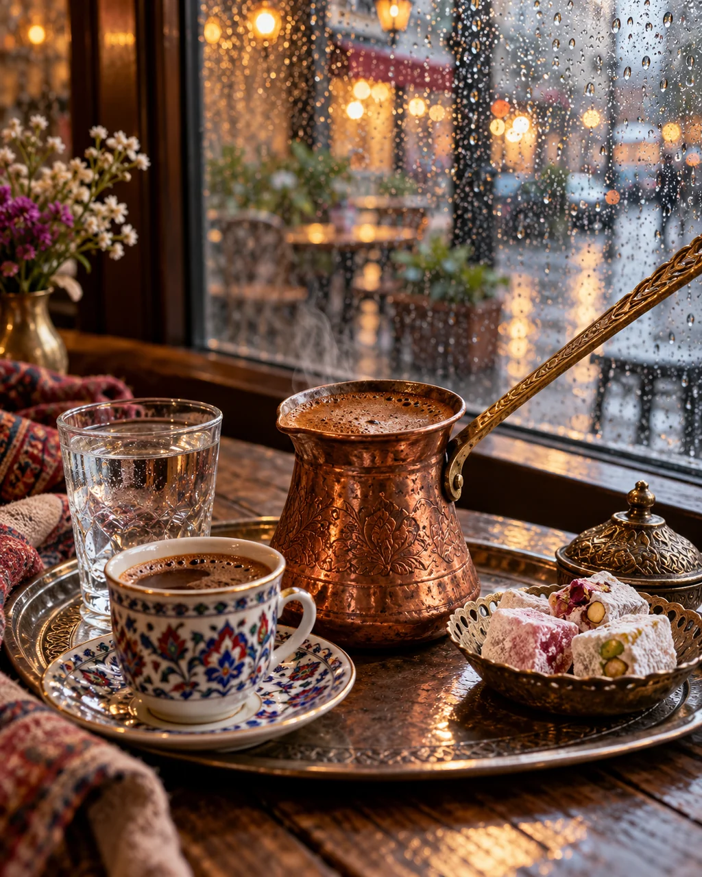 Turkish Coffee · Rainy Cafe Window