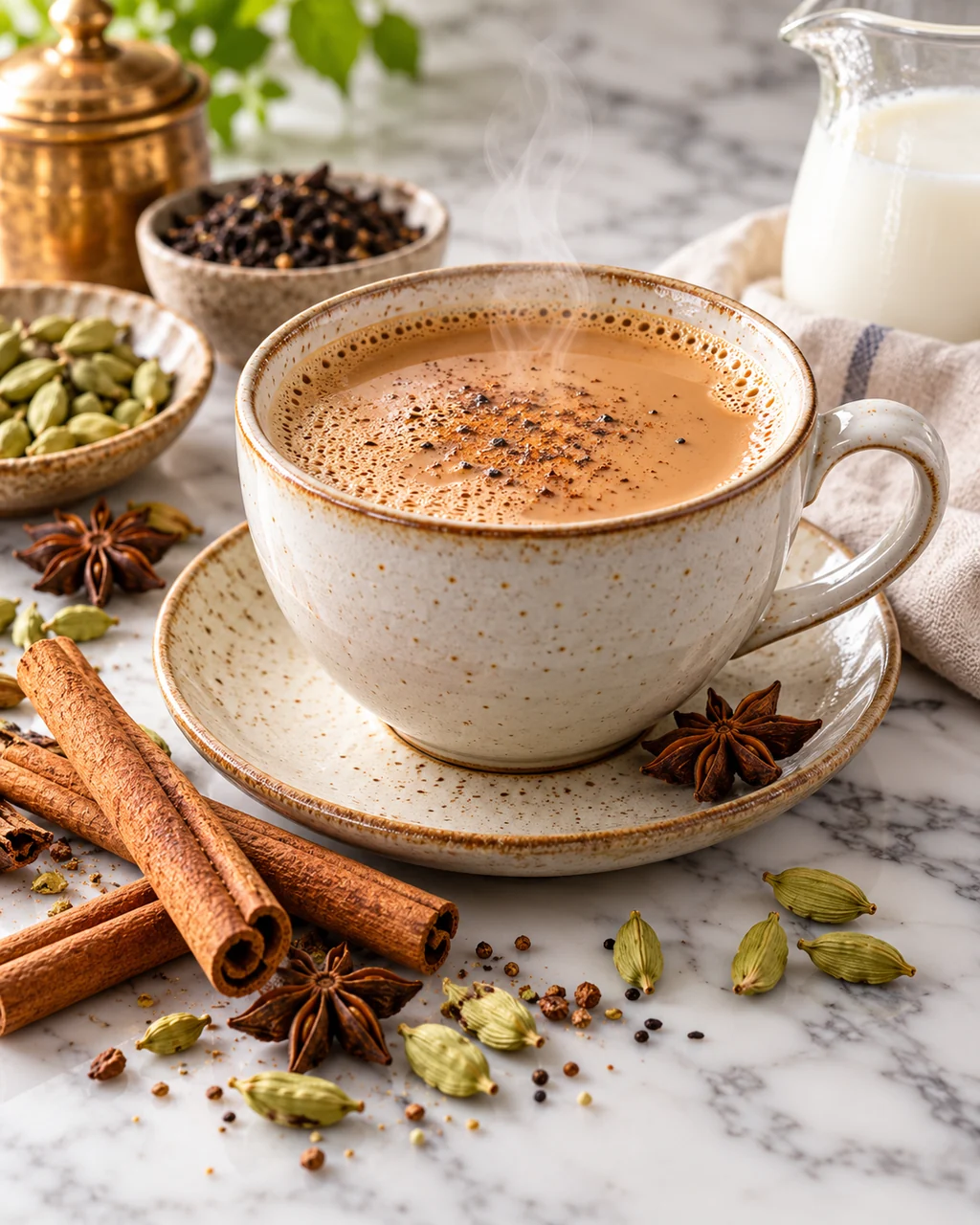 Masala Chai · Minimal Marble Counter