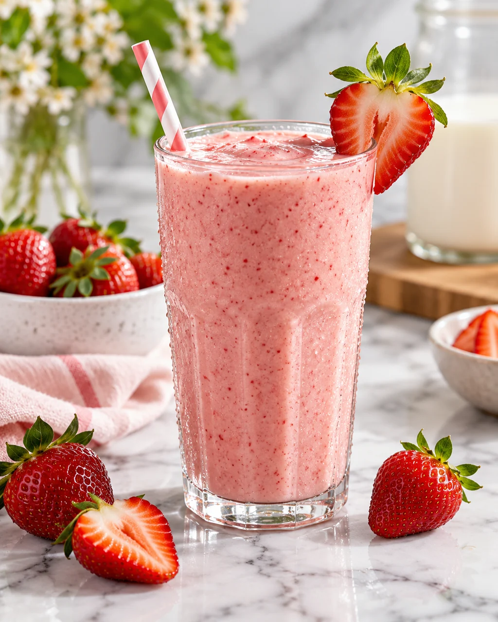 Strawberry Smoothie · Minimal Marble Counter