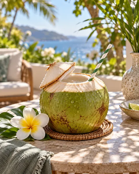 Fresh Coconut Drink · Sunny Terrace