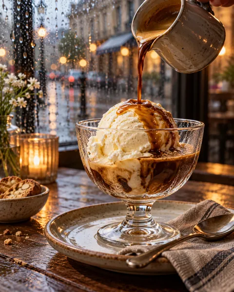 Espresso Affogato · Rainy Cafe Window