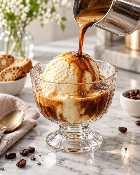 Espresso Affogato · Minimal Marble Counter