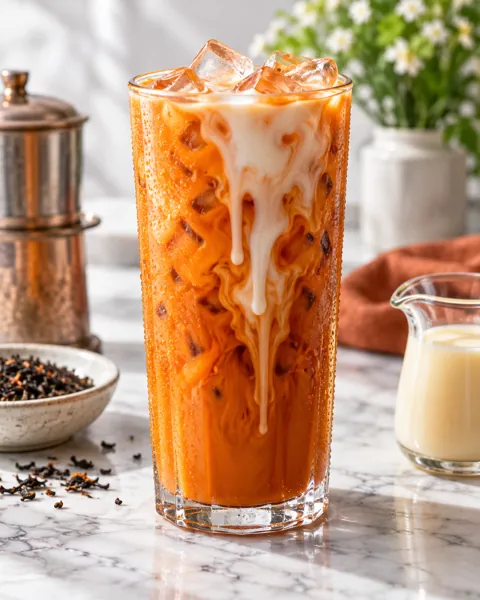 Thai Iced Tea · Minimal Marble Counter