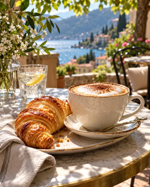 Cappuccino and Croissant · Sunny Terrace