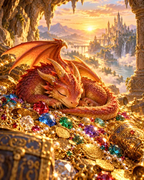 Sleeping Baby Dragon · Storybook Dawn