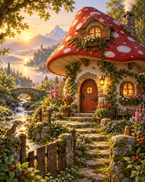 Toadstool Cottage · Storybook Dawn