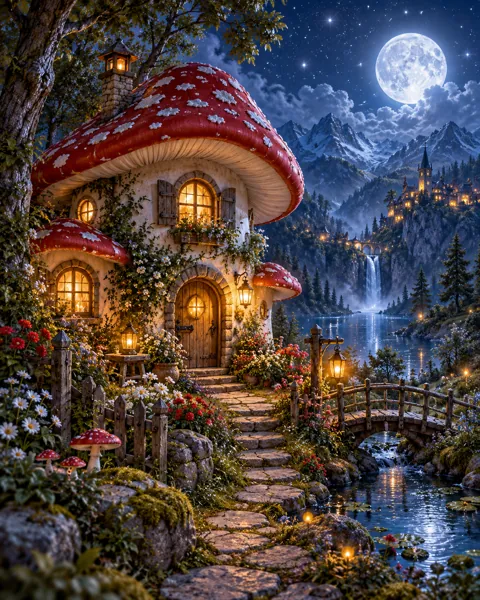 Toadstool Cottage · Mystical Moonlight