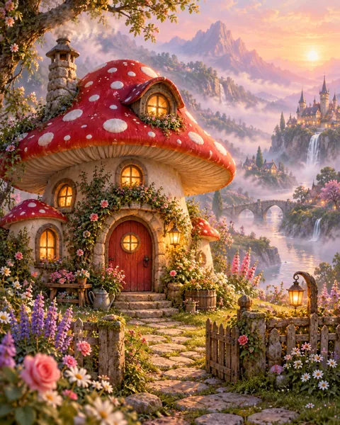 Toadstool Cottage · Pastel Dreamscape