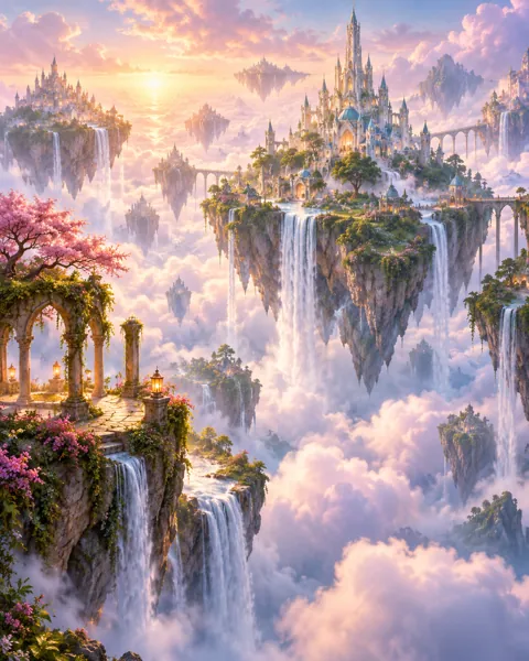 Floating Sky Islands · Pastel Dreamscape