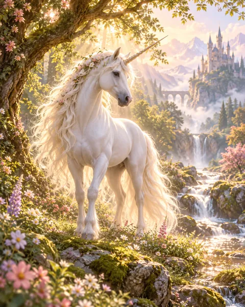 Unicorn in a Glade · Pastel Dreamscape